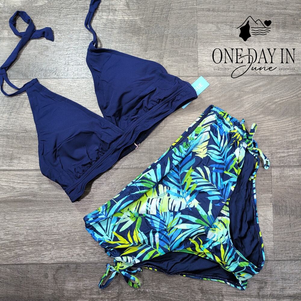 Yonique High Waist Halter Bikini Swimsuit Size L